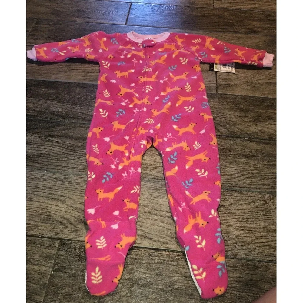 Girls Toddler Pink Gerber Footed Pajama Sleepwear Size‎ 24 Months 24M New